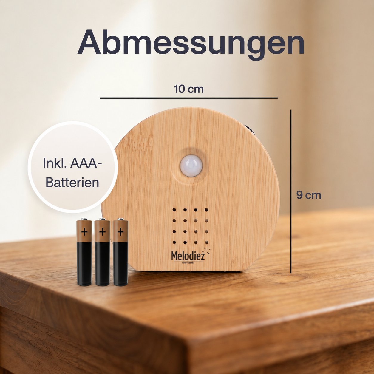 Melodiez Nature Box Helles Holz: Abmessungen