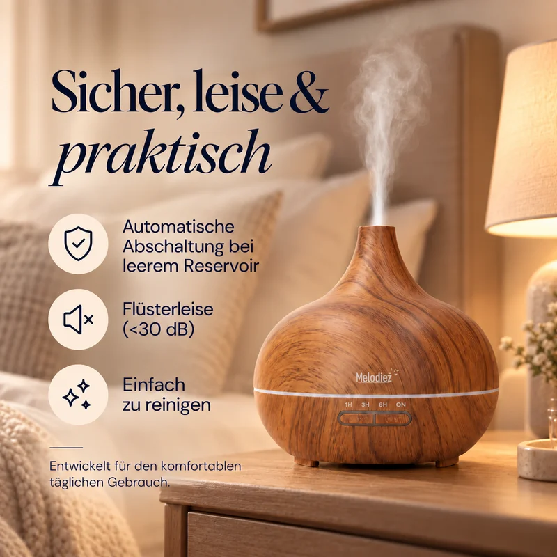 Melodiez Aroma Diffuser: Sicher, leise und praktisch