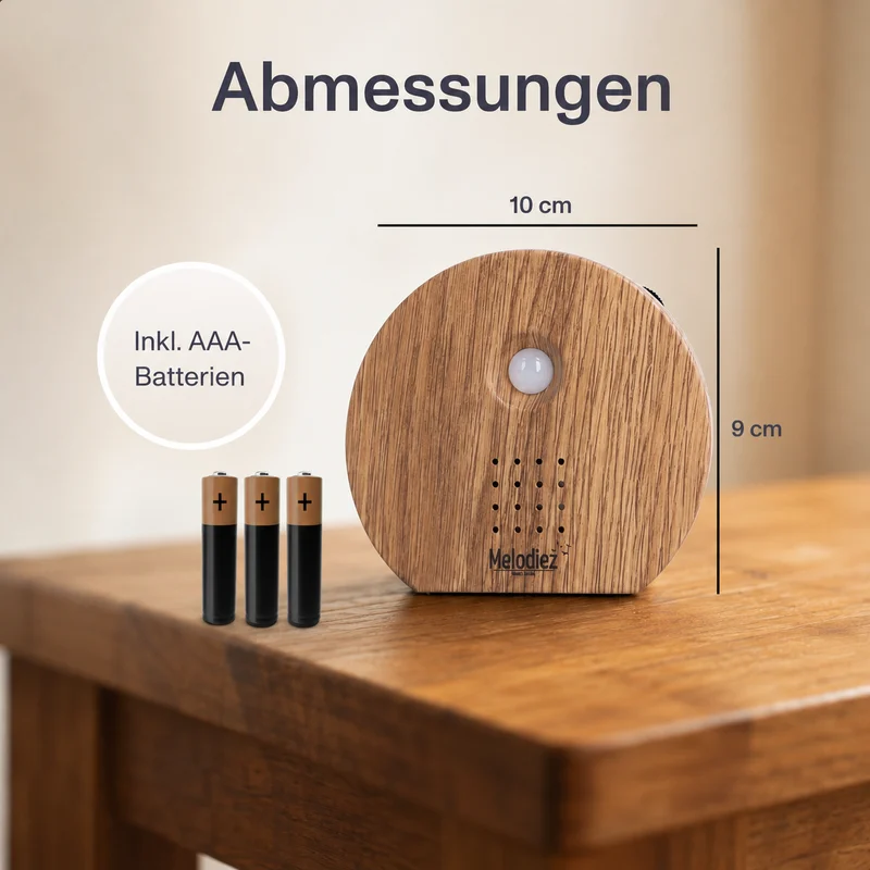 Melodiez Nature Box Dunkles Holz: Abmessungen