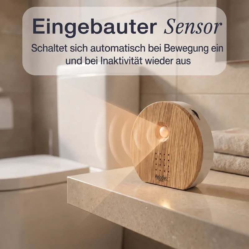 Melodiez Nature Box Dunkles Holz: Bewegungssensor in Aktion