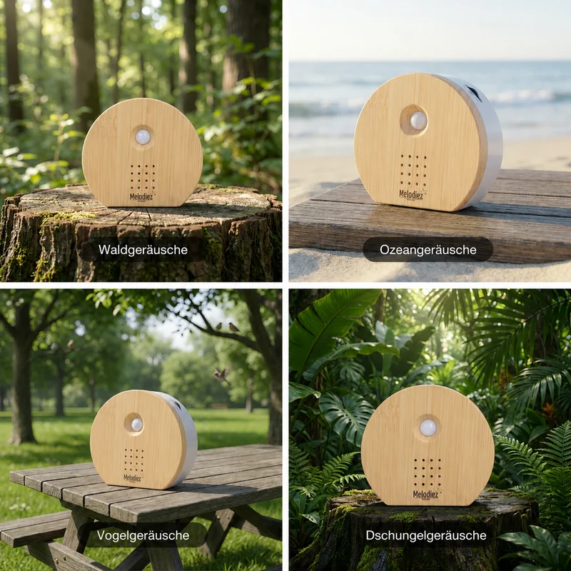 Melodiez Nature Box Helles Holz: Verfügbare Naturgeräusche